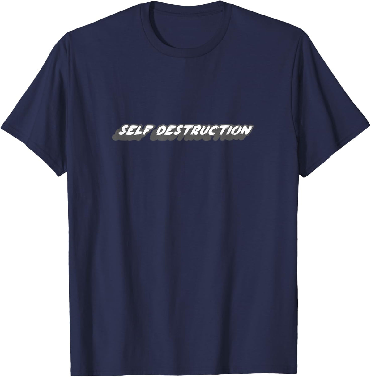 Self Destruction | 80's and 90's Rap Song Music T-Shirt - Navy Blue