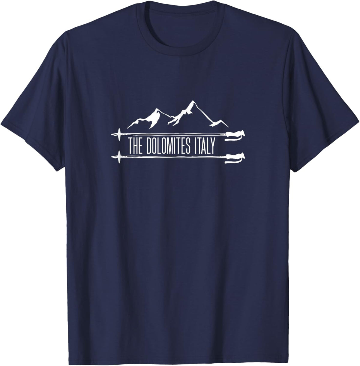 The Dolomites Italy Skiing T-Shirt - Navy Blue