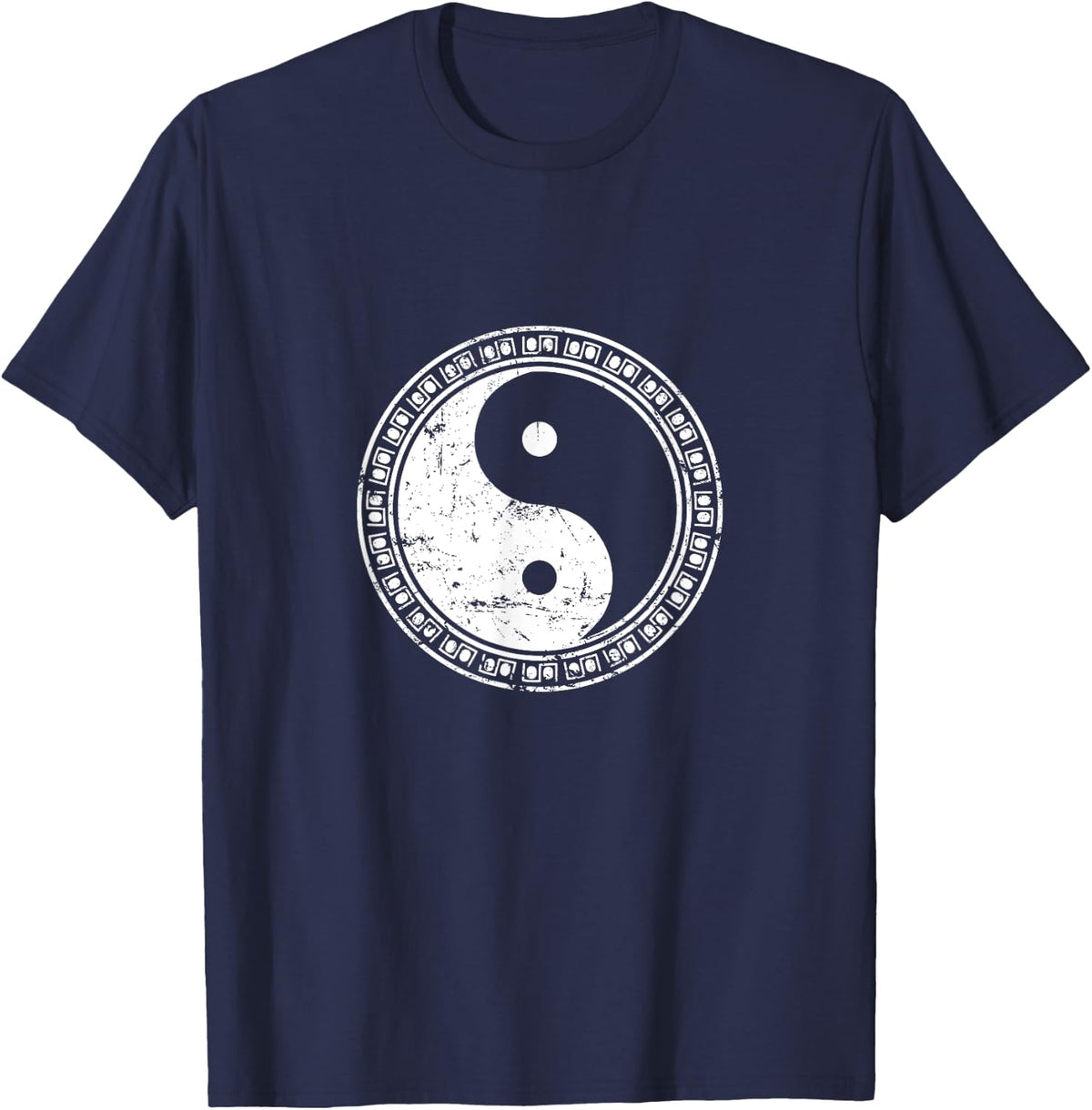 Duality Yin and Yang T-Shirt - Navy Blue