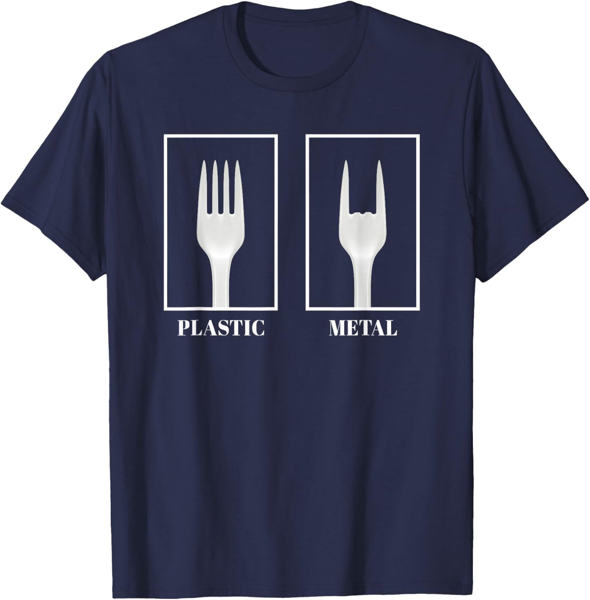 Heavy Metal Grunge Hard Rock Pun Funny Metalhead T-Shirt - Navy Blue