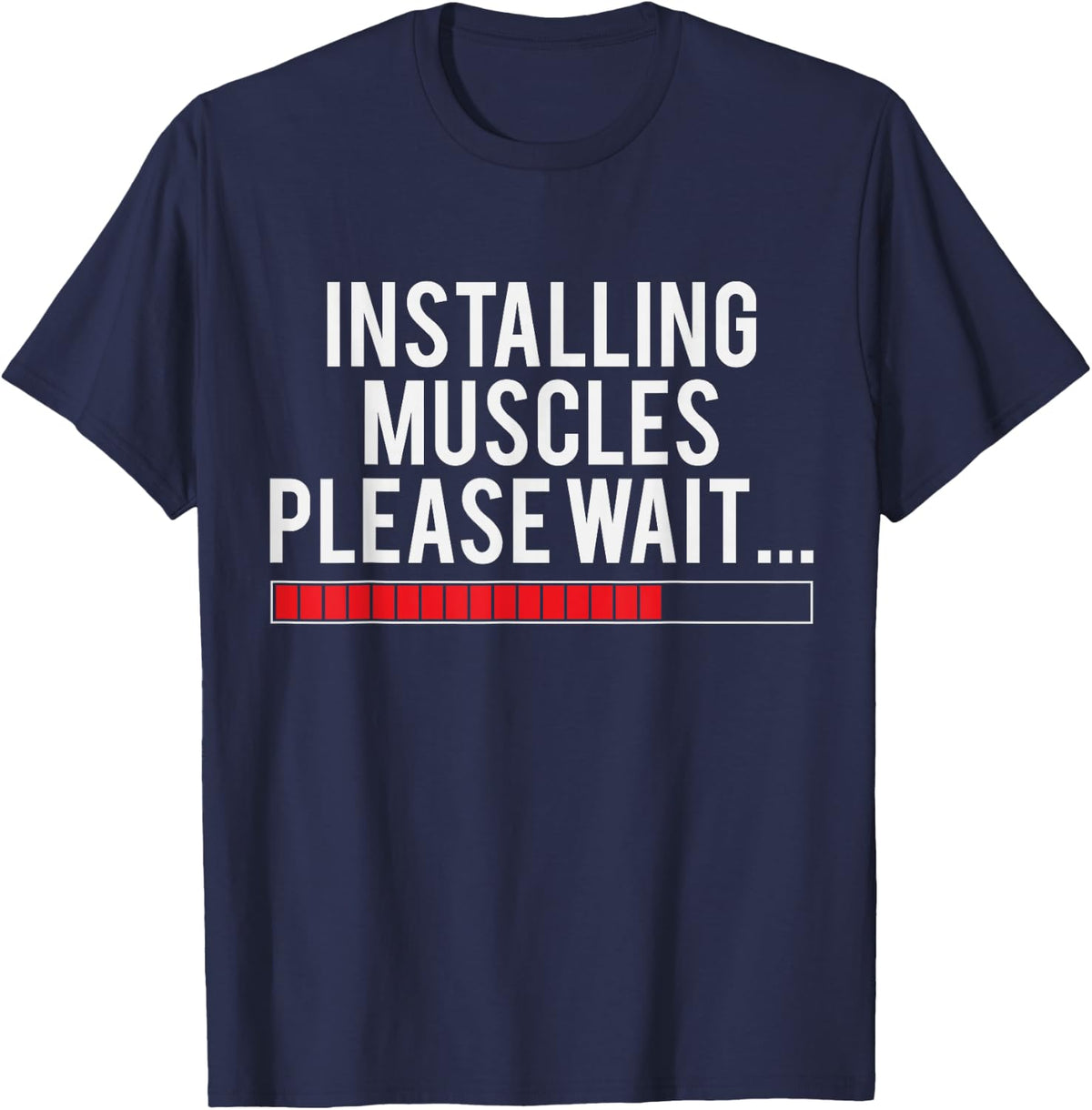 Funny Gym Pun Weightlifting Muscle Crew Workout Weightlifter T-Shirt - Navy Blue