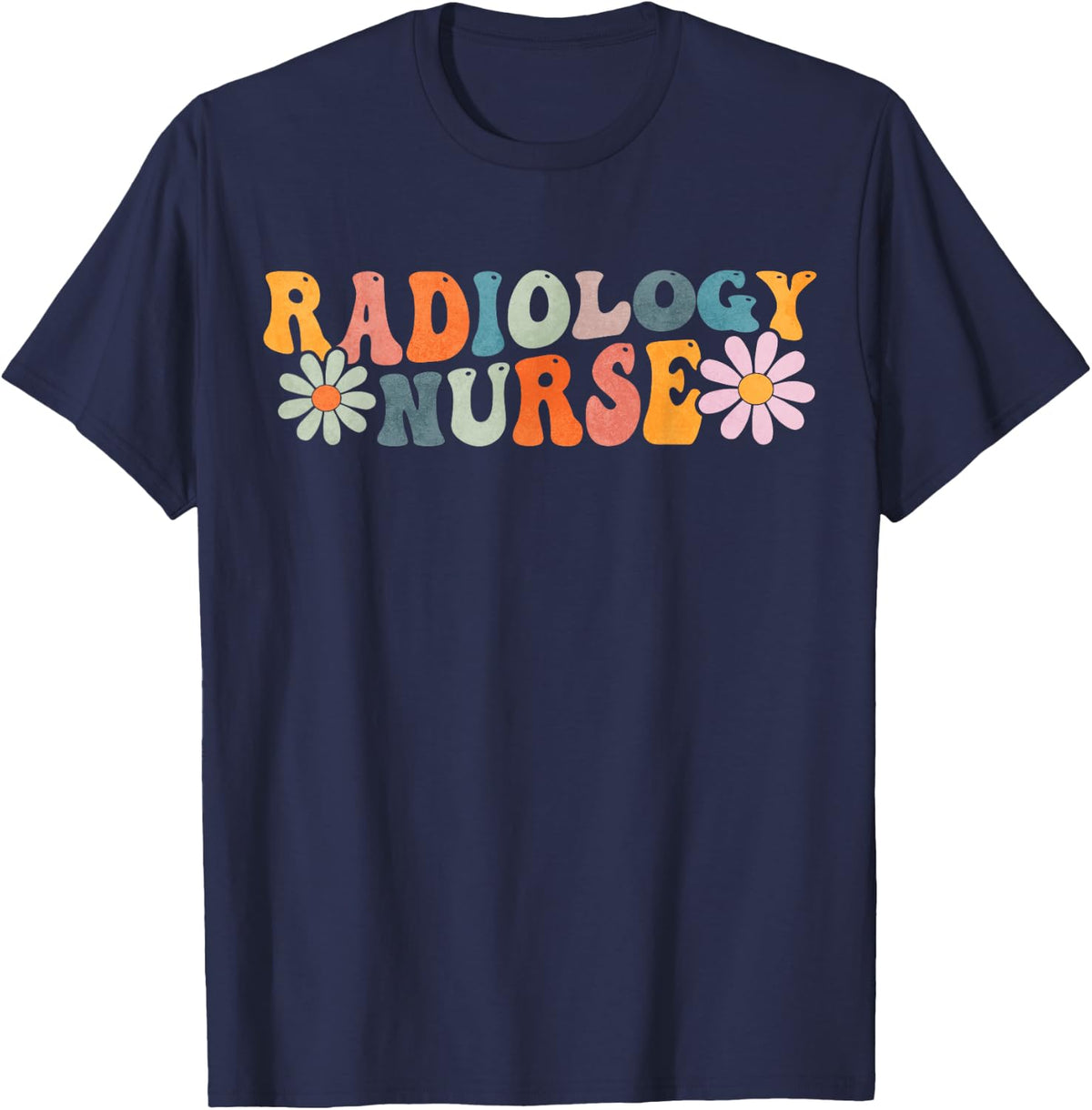 Groovy Interventional Radiology Nurse Rad Tech Radiologist T-Shirt Tee for Medical Professionals - Navy Blue
