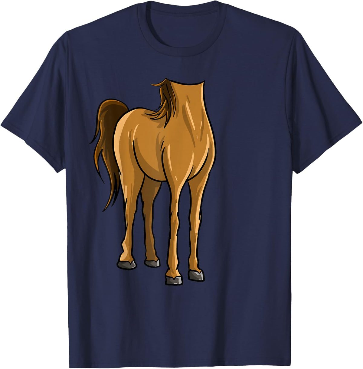 Cool Headless Horse Halloween Costume | Funny Lazy DIY Gift T-Shirt - Navy Blue