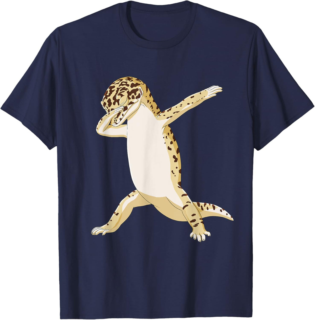 Funny Dabbing Reptile Dab Leopard Gecko T-Shirt - Navy Blue