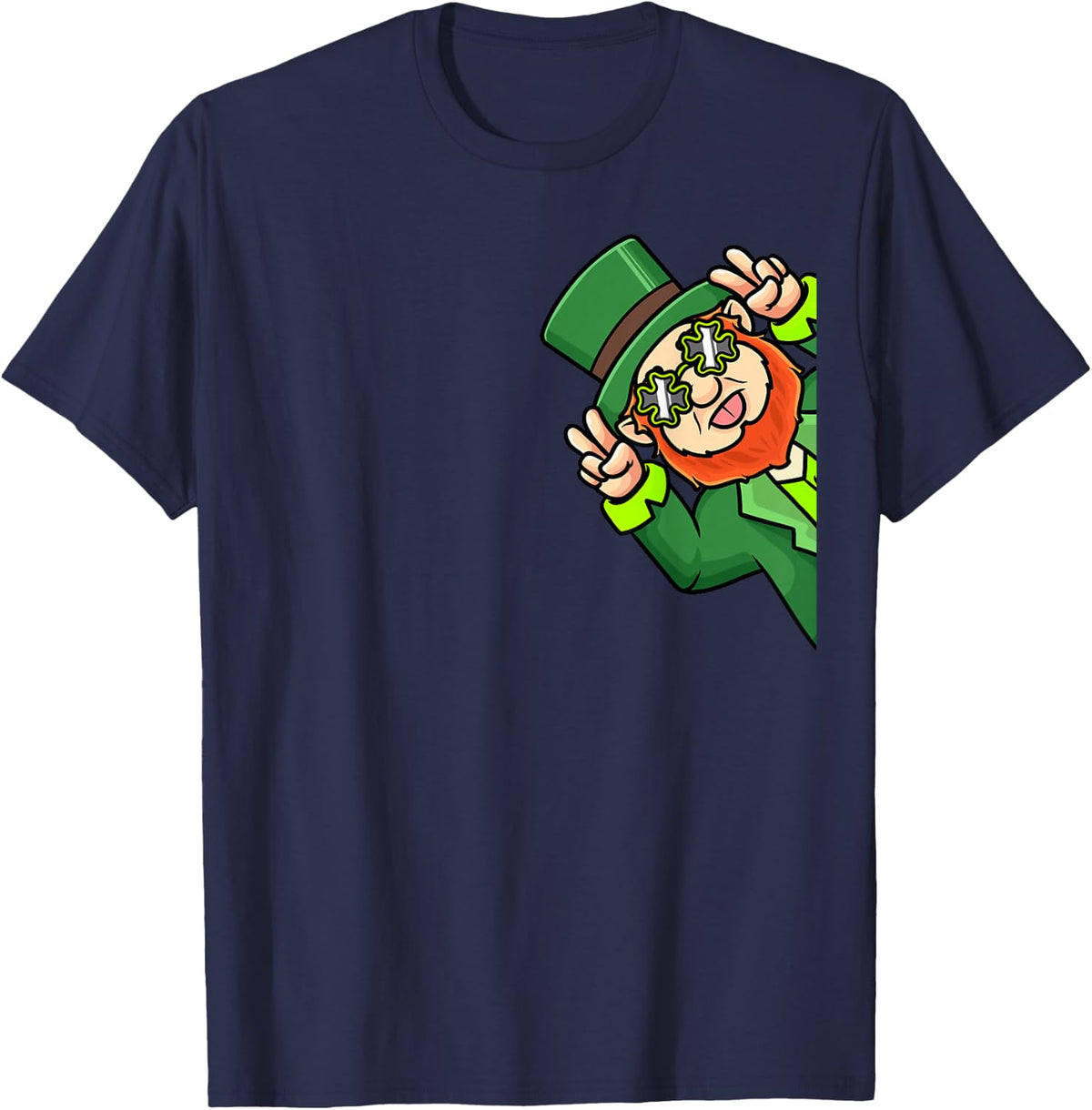 St Patricks Day Leprechaun Boys Kids Women Irish T-Shirt - Navy Blue