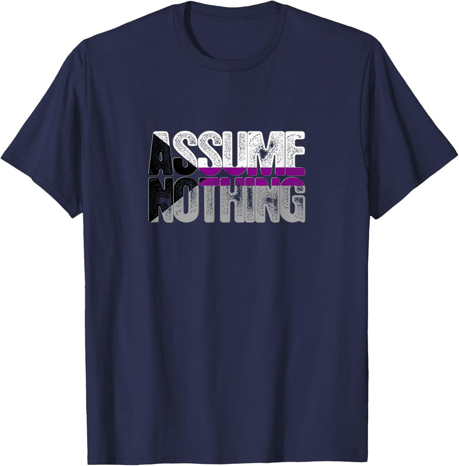 Assume Nothing Demisexual Pride T-Shirt - Navy Blue