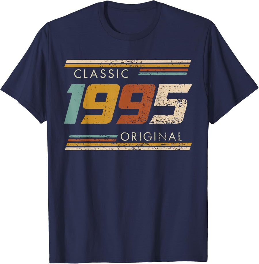 Vintage 1995 Birthday Tees Classic Original Edition T Shirts Men Women - Navy Blue