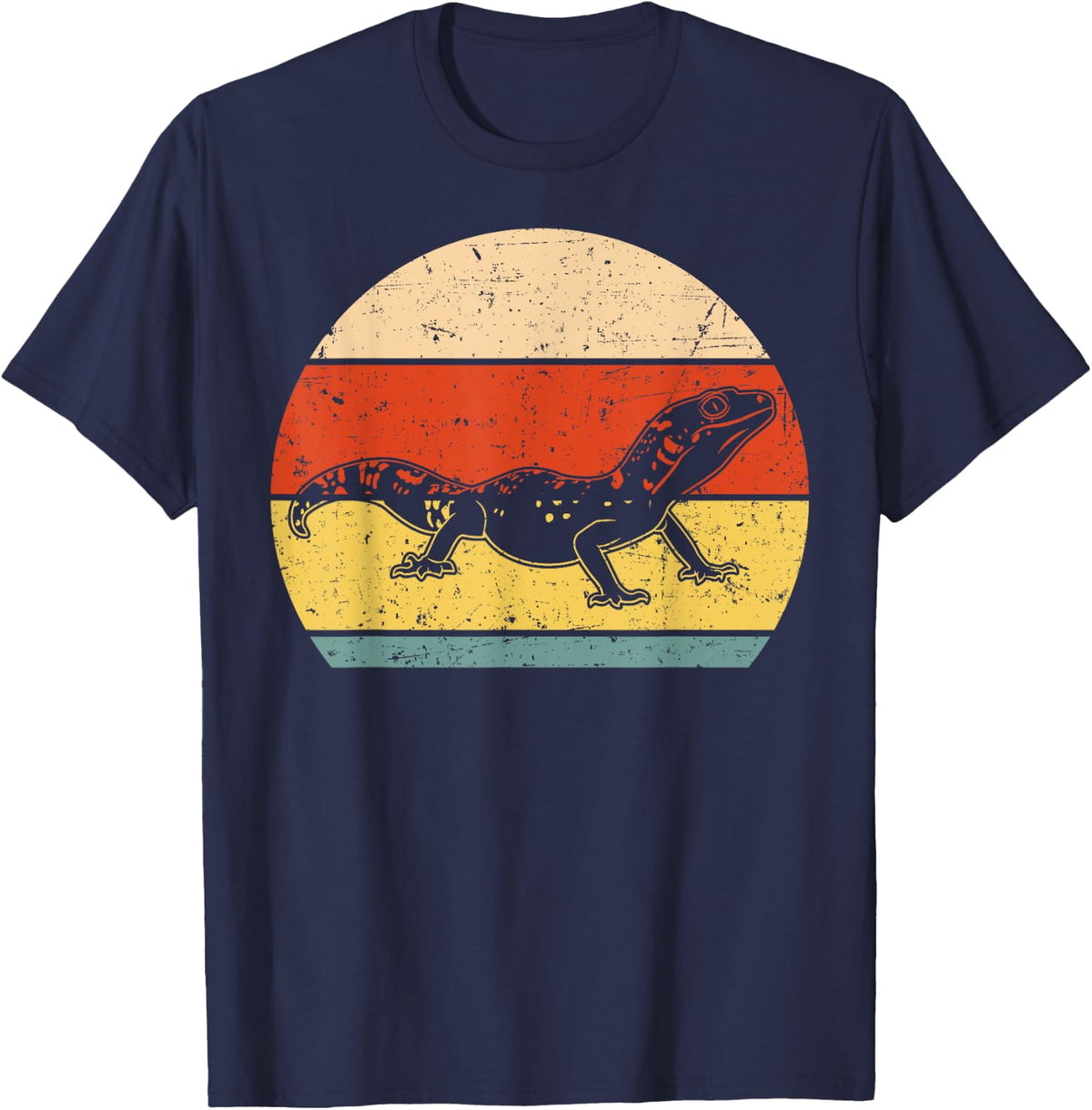 Funny Lizard Design For Men Women Leopard Gecko Zoo Animal T-Shirt - Navy Blue