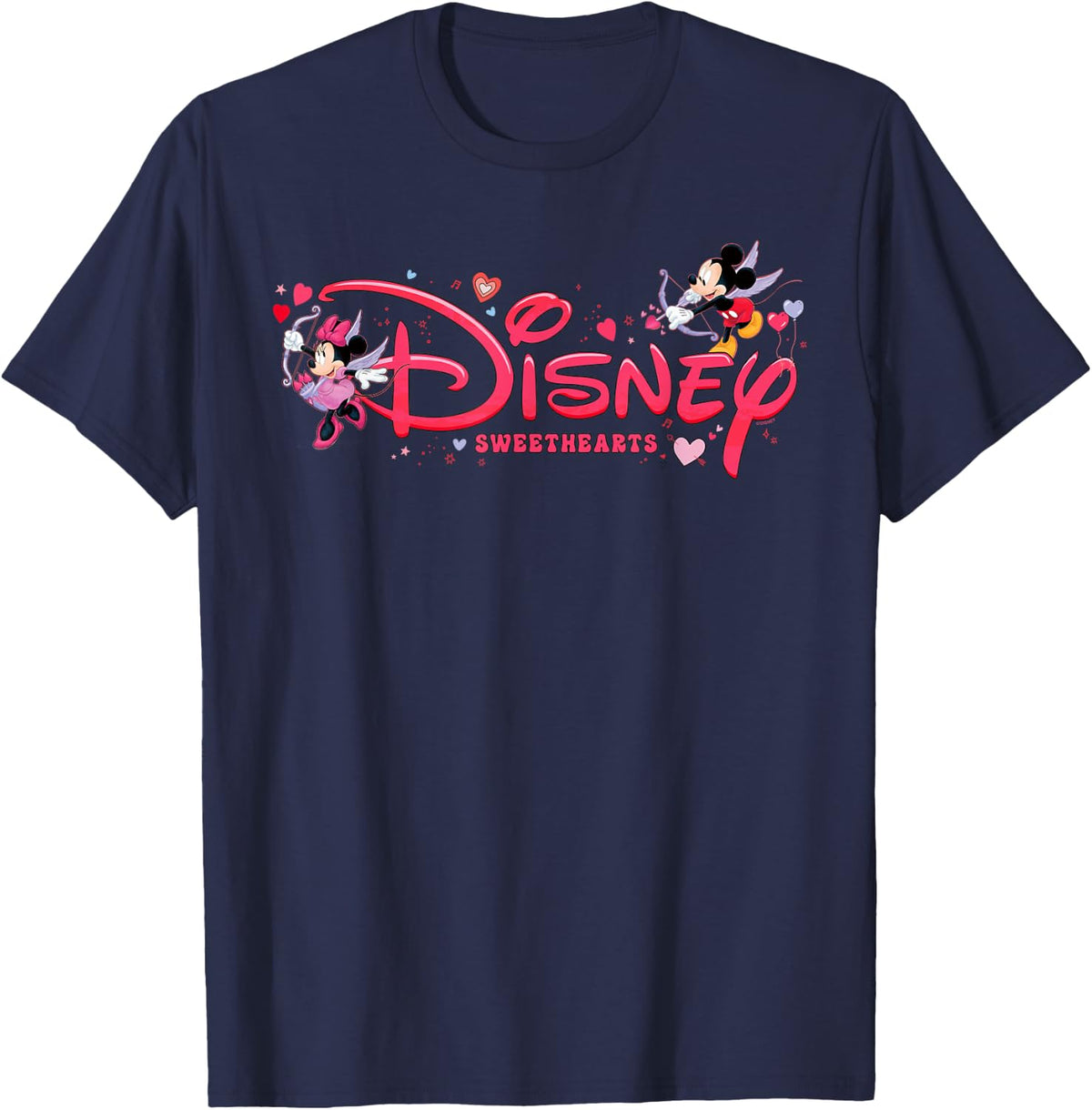 Disney Mickey & Minnie Sweethearts Valentine's Day Matching T-Shirt - Navy Blue