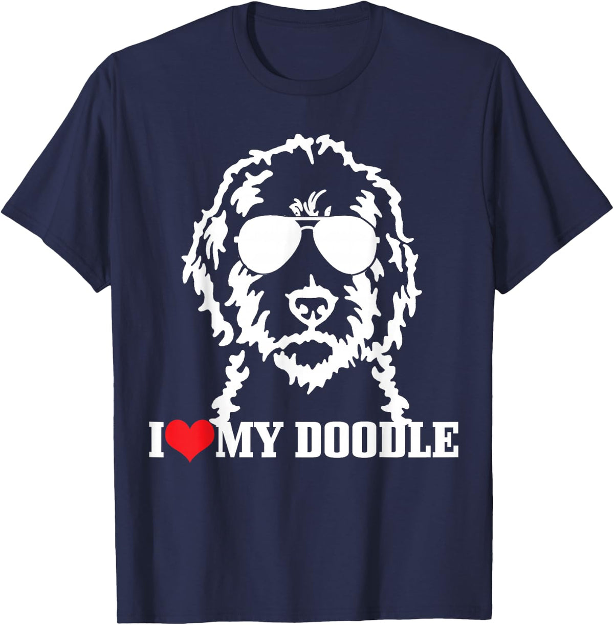 Goldendoodle I Love My Doodle Mom Labradoodle Dog Funny Gift T-Shirt - Navy Blue
