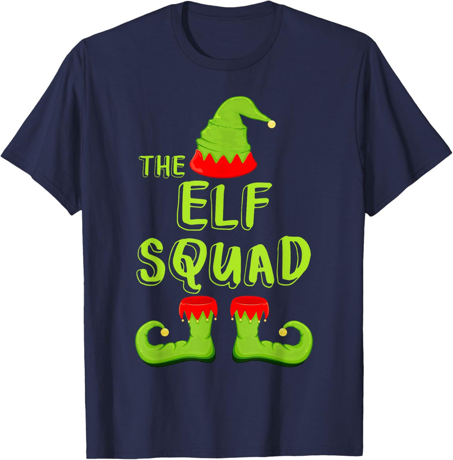 The Elf Squad T-Shirt Matching Group Christmas Elf Costume T-Shirt - Navy Blue