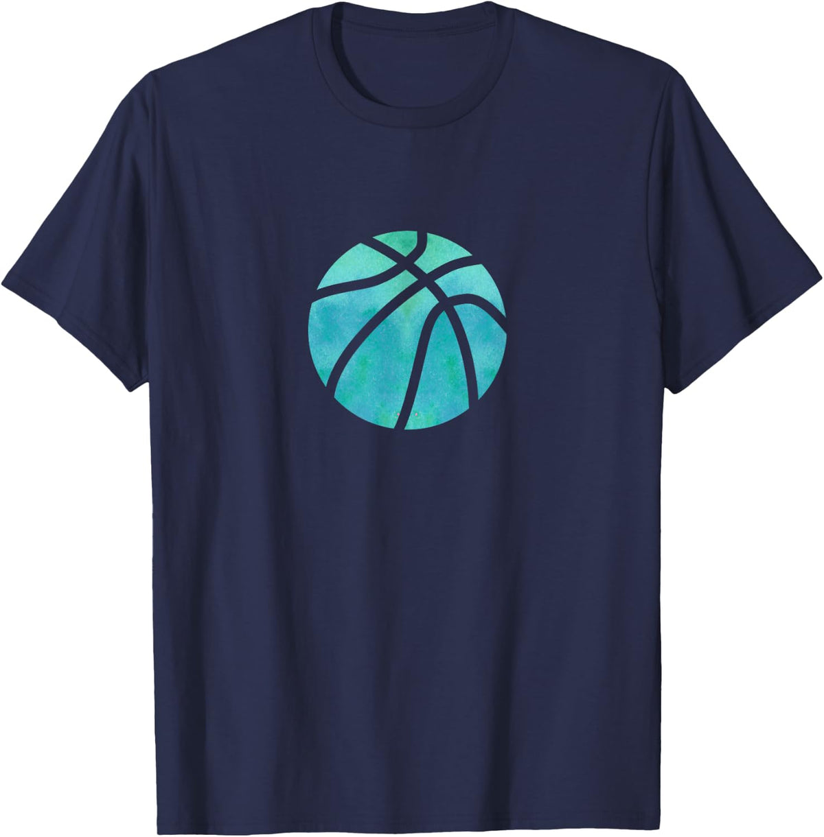 Basketball Minimal Icon Style Sports Design T-Shirt - Navy Blue