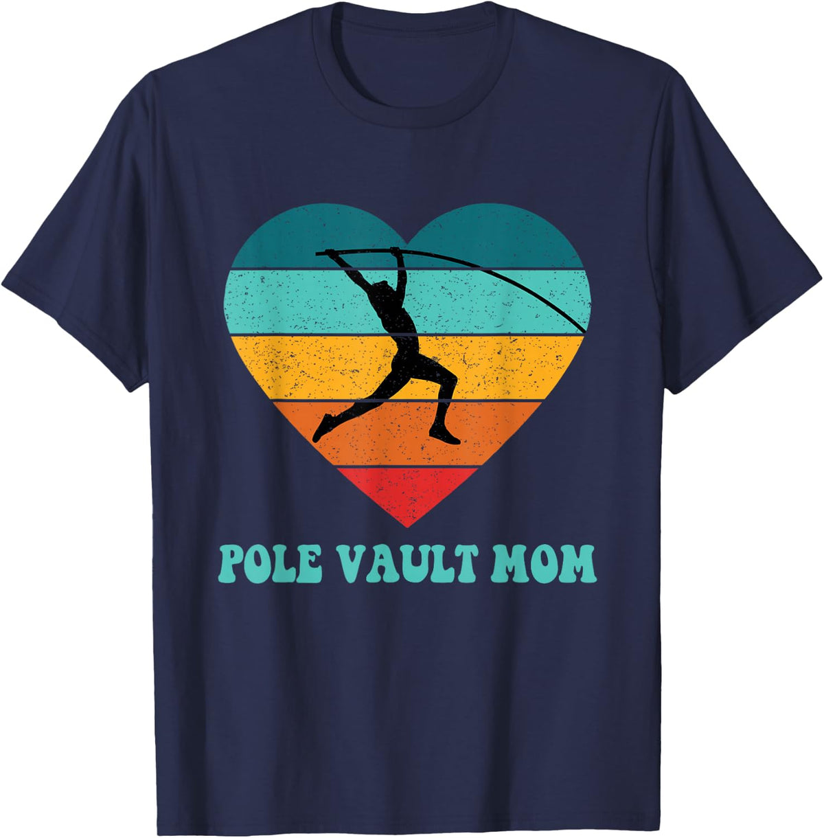 Track and Field Pole Vault Mom T-Shirt - Navy Blue