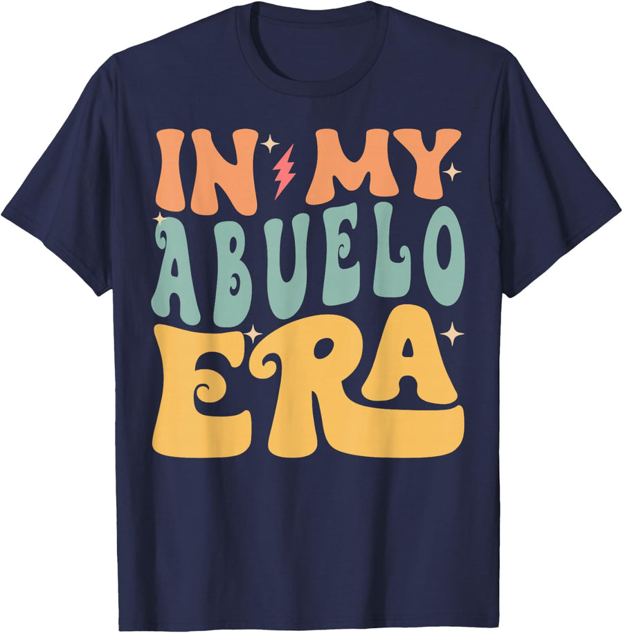 In My ABUELO Era Groovy Funny Grandpa Father's Day T-Shirt - Navy Blue