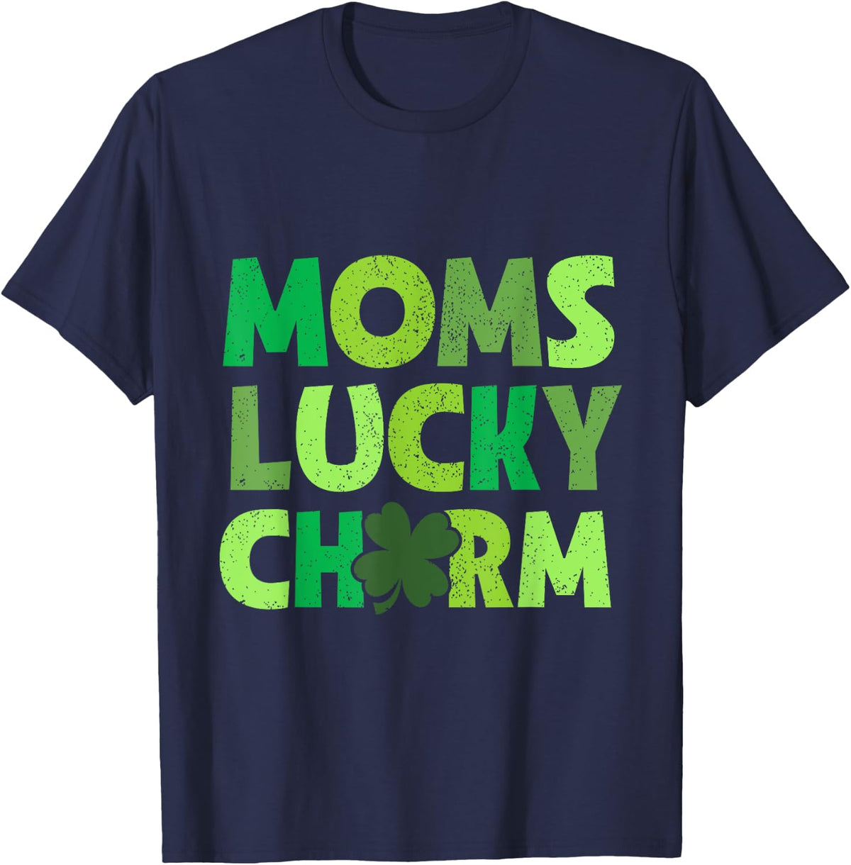 Moms Lucky Charm Irish Clovers Kids Boy Girl St Patricks T-Shirt - Navy Blue