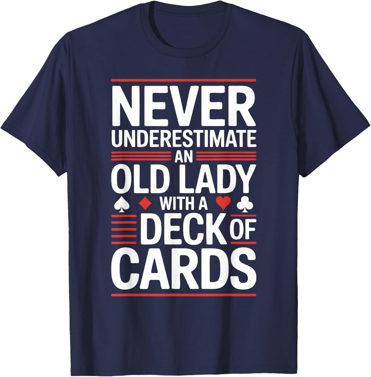 Woman Bridge Player Grandma Contract Bridge T-Shirt - Navy Blue