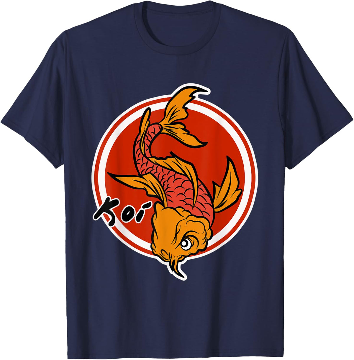 Japan Koi Design for Men and Women - Dragon Koi T-Shirt - Navy Blue