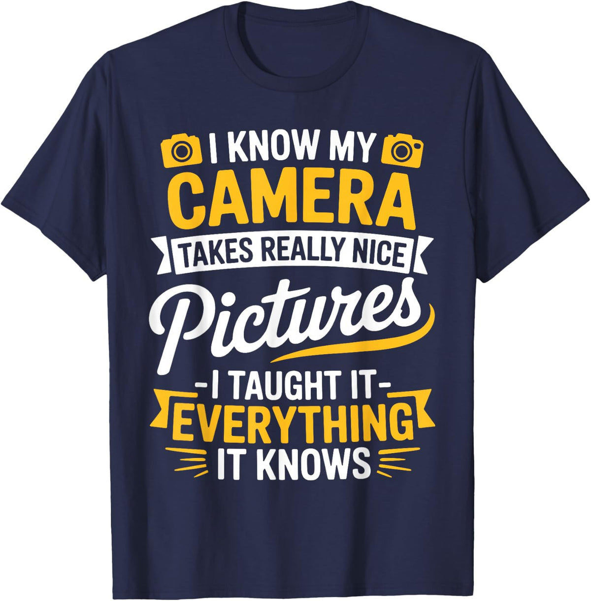 Funny Photography Art for Men Women Camera Photographer T-Shirt - Navy Blue