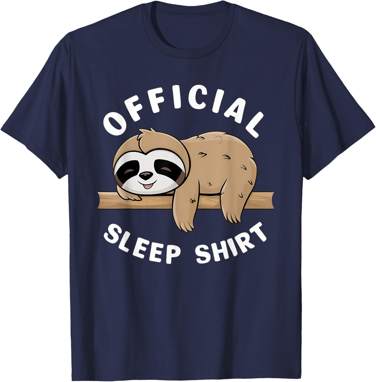 Official Sleep Shirt Sloth Pajamas Nightgown T-Shirt - Navy Blue