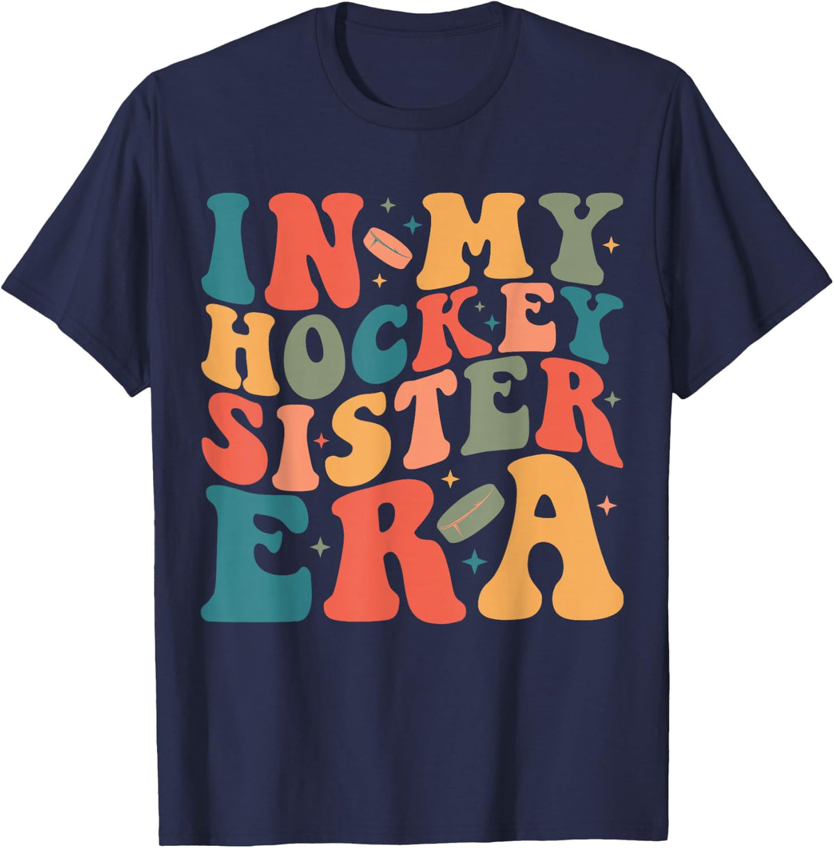 In My Hockey Sister Era T-Shirt - Navy Blue