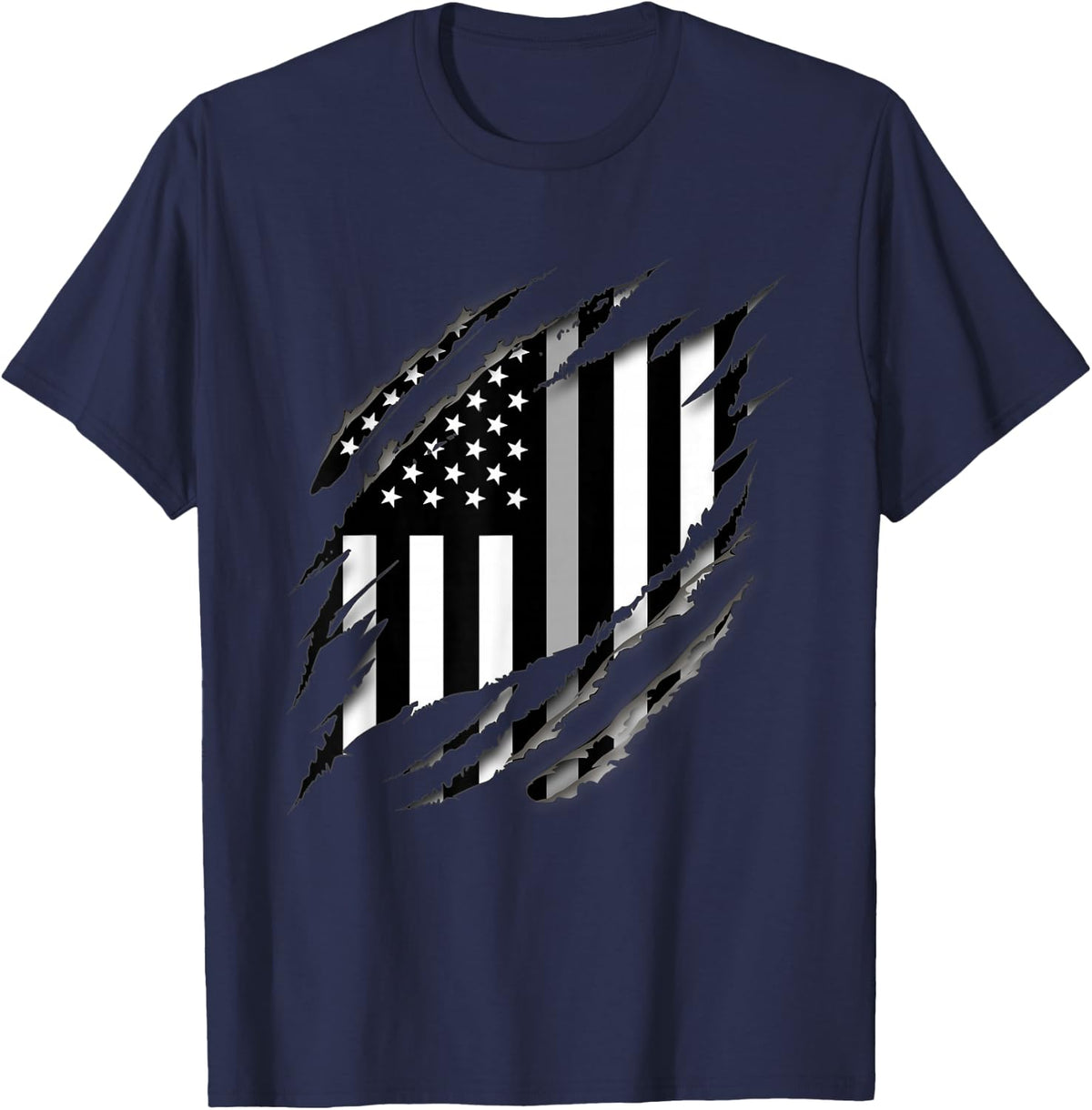 Correctional Officer t-shirt Thin Silver Line Family Shirt T-Shirt - Navy Blue