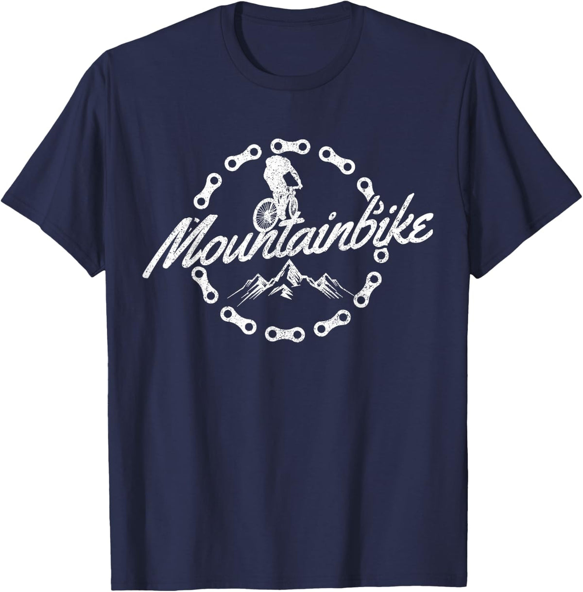 Mountain Bike - MTB Downhill Biking Cycling Biker Gift T-Shirt - Navy Blue