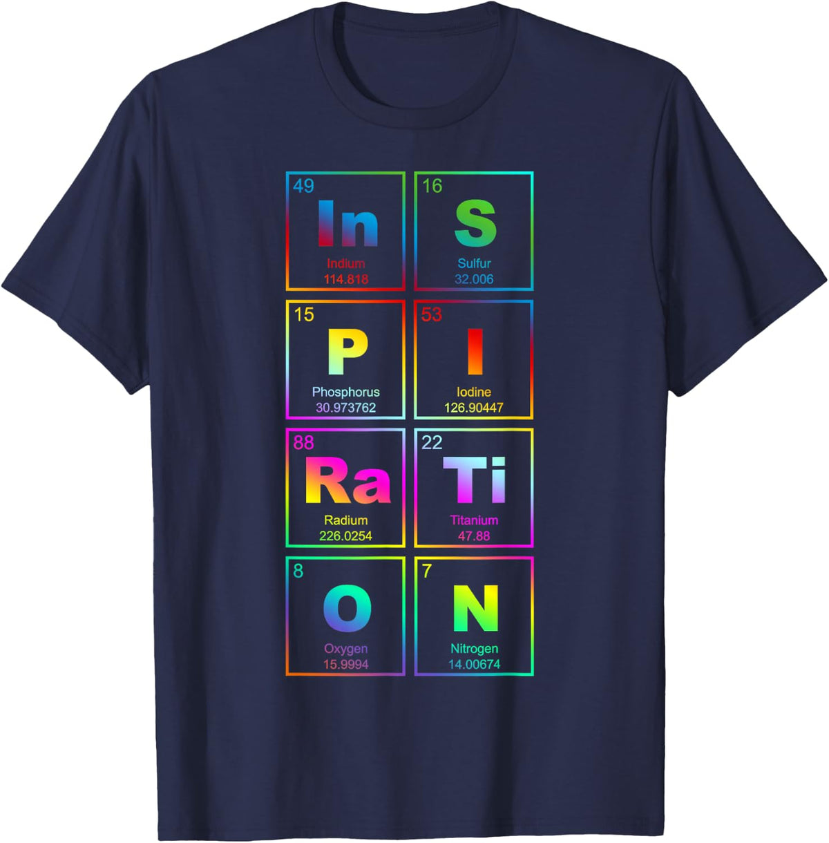Periodic Table Of Chemical Elements - INSPIRATION 5 T-Shirt T-Shirt - Navy Blue
