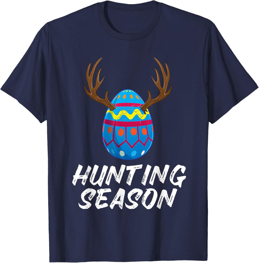 Hunting Season Easter Shirt Egg Hunter Kids Gift T-Shirt - Navy Blue
