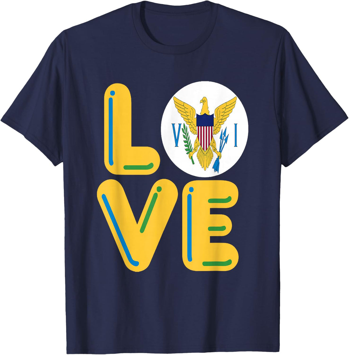 LOVE - Virgin Islands T-Shirt - Navy Blue