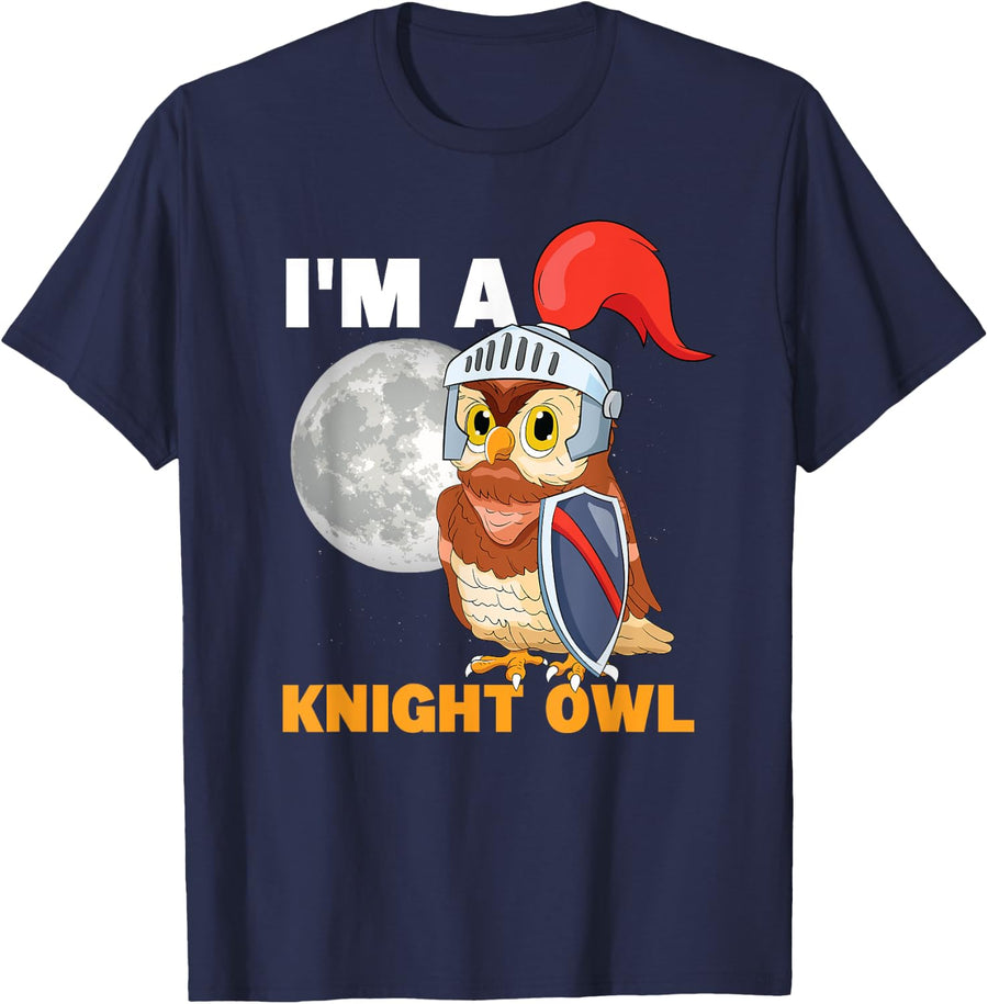 I'm A Knight Owl Enthusiast Bird Lover Nocturnal Bird T-Shirt - Navy Blue