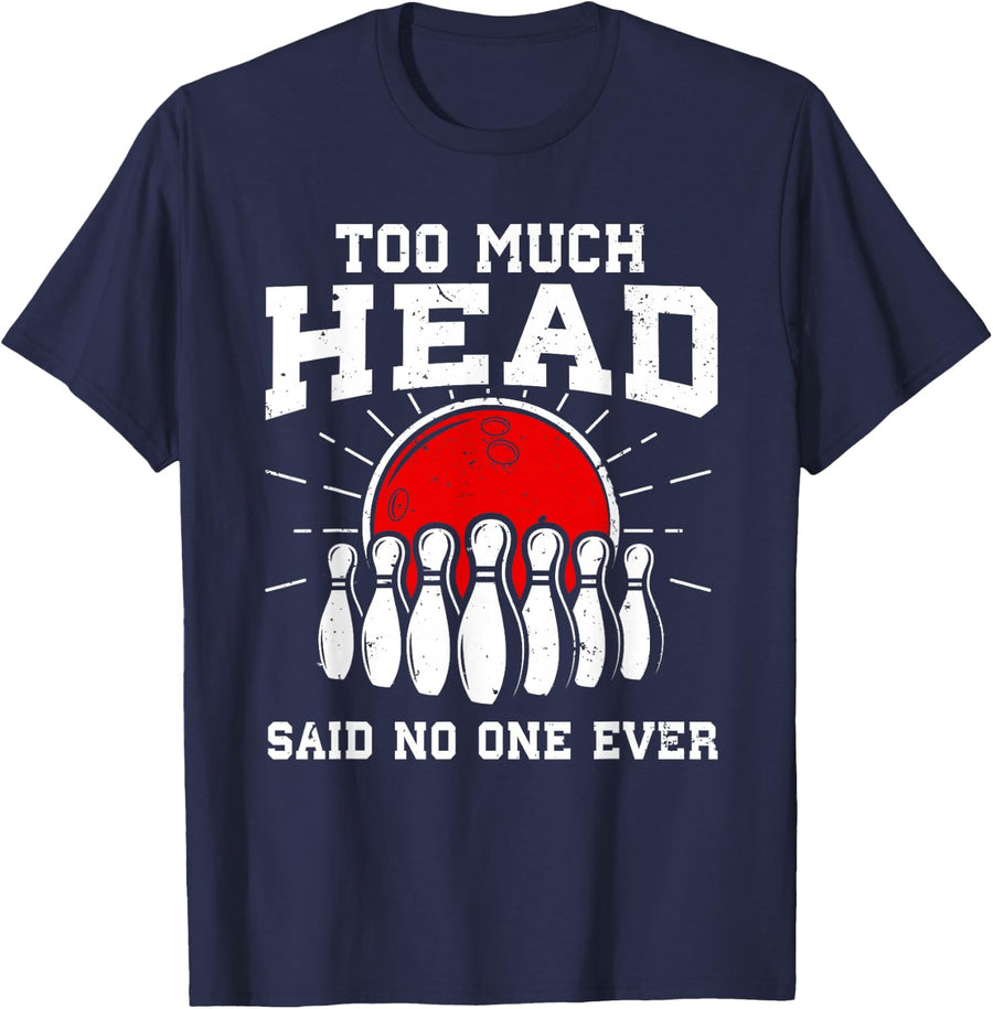 Cool Bowling Design For Men Women Bowling Ball Sport Bowler T-Shirt - Navy Blue