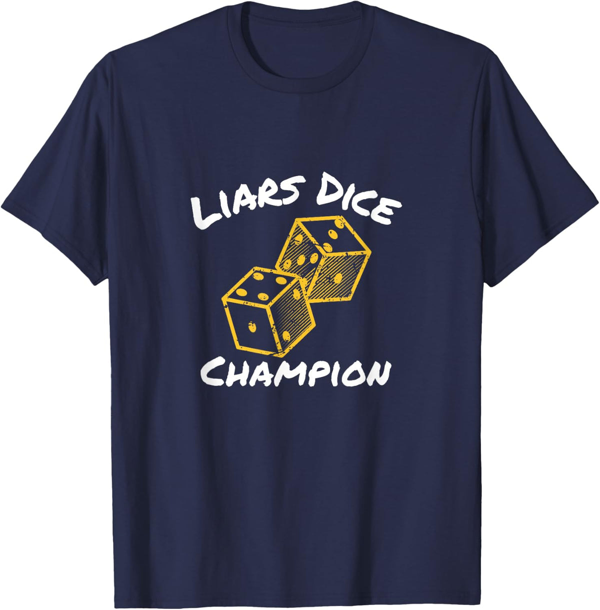 Liars Dice Champion Distressed T-shirt T-Shirt - Navy Blue