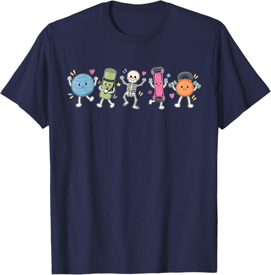 Funny Halloween Physical Therapy PT Students T-Shirt - Navy Blue