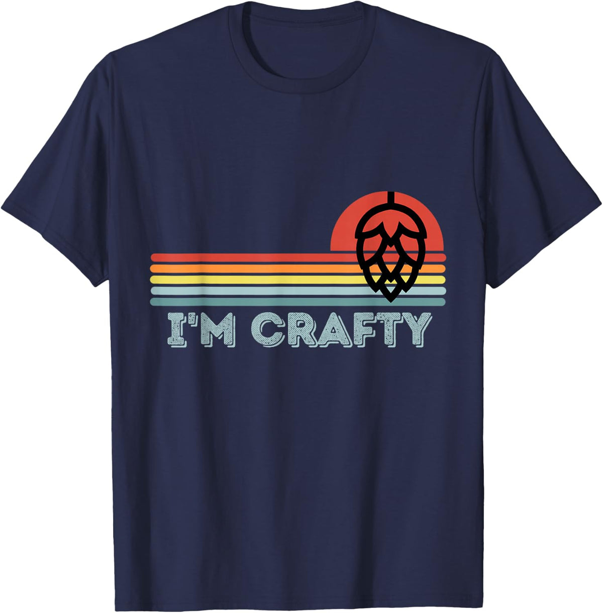 I'm Crafty Home Brew Craft Beer Shirts Men Women Vintage T-Shirt - Navy Blue