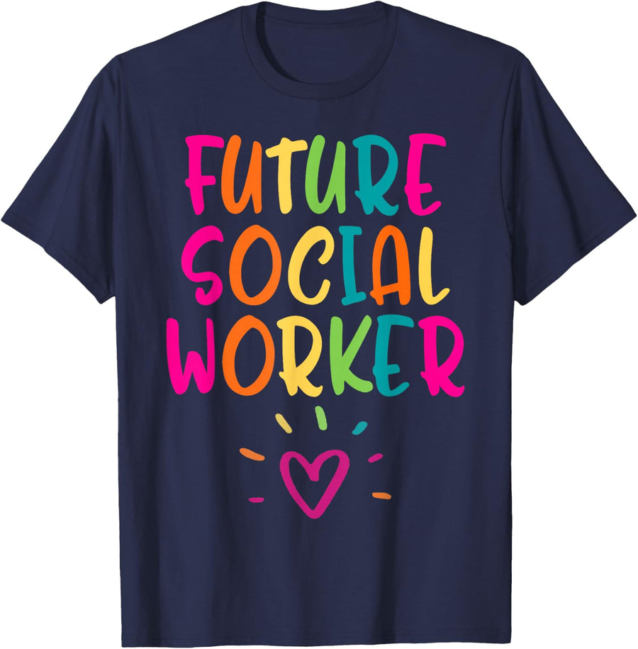 Future Social Worker Grad Health Care Office Student Women T-Shirt - Navy Blue