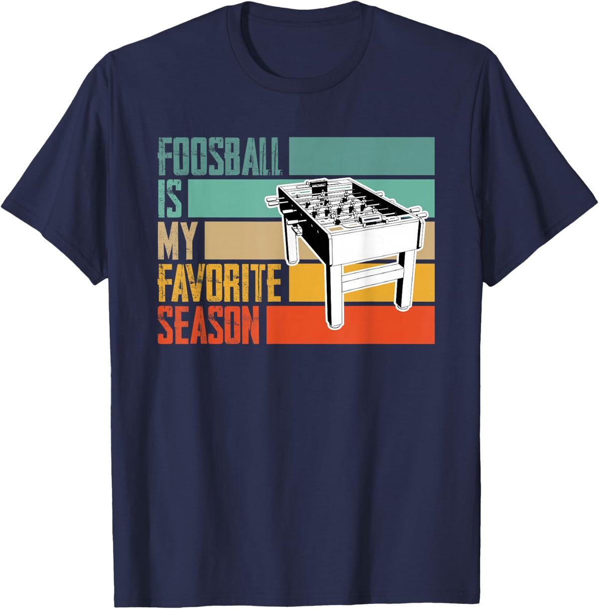 Favorite Season Football Table Soccer Foosball Player T-Shirt - Navy Blue