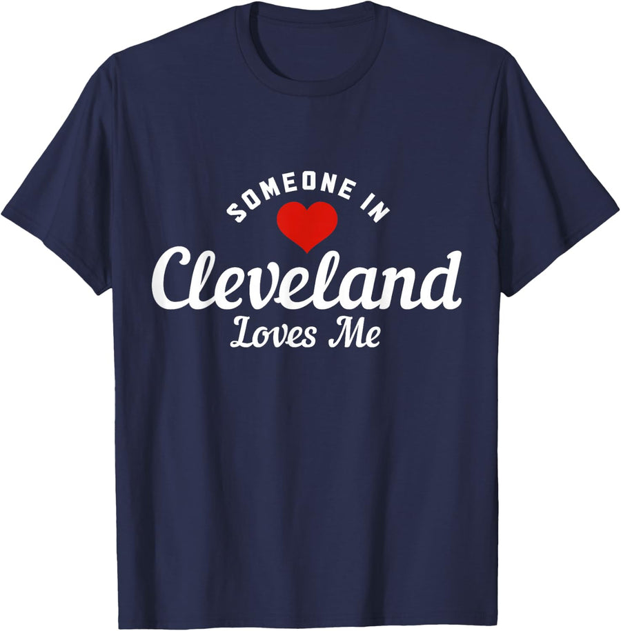 Someone in Cleveland Ohio Loves Me Pride Vintage T-Shirt - Navy Blue