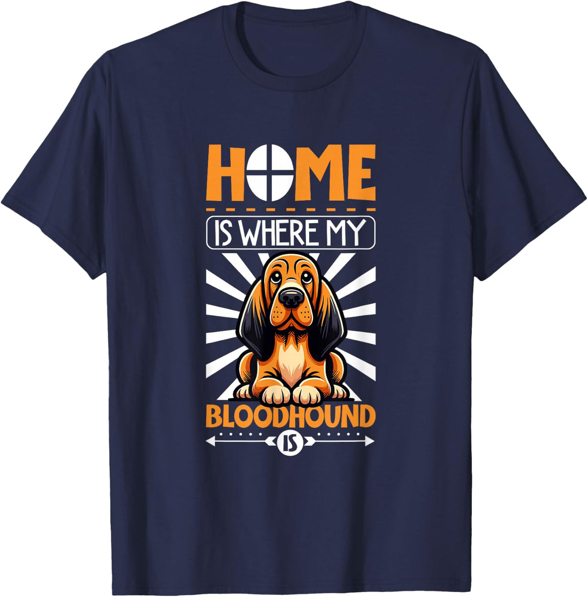 Home is with My Bloodhound T-Shirt - Navy Blue