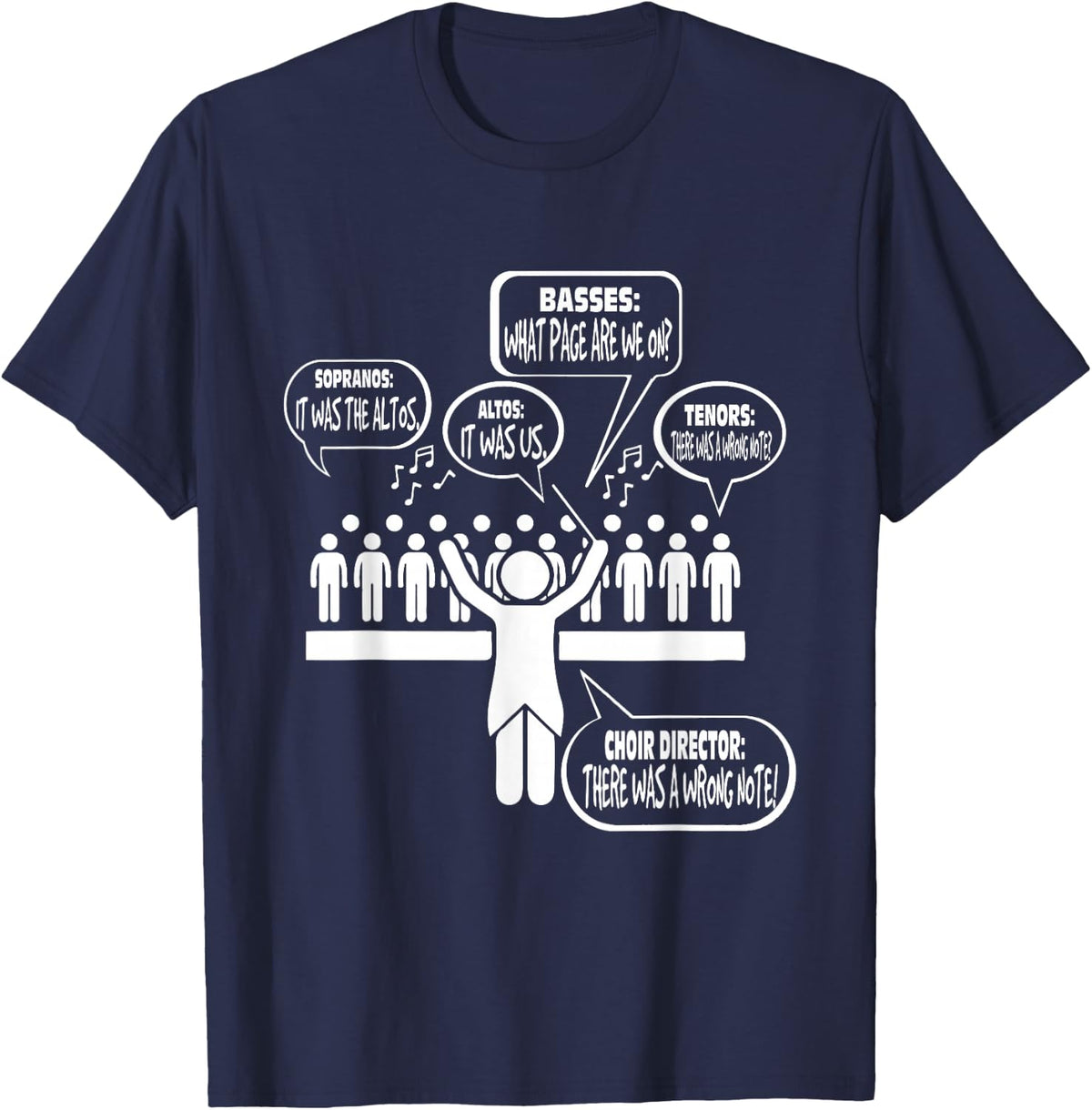 Music Choir Singing Members Sayings Funny Christmas Gift T-Shirt - Navy Blue