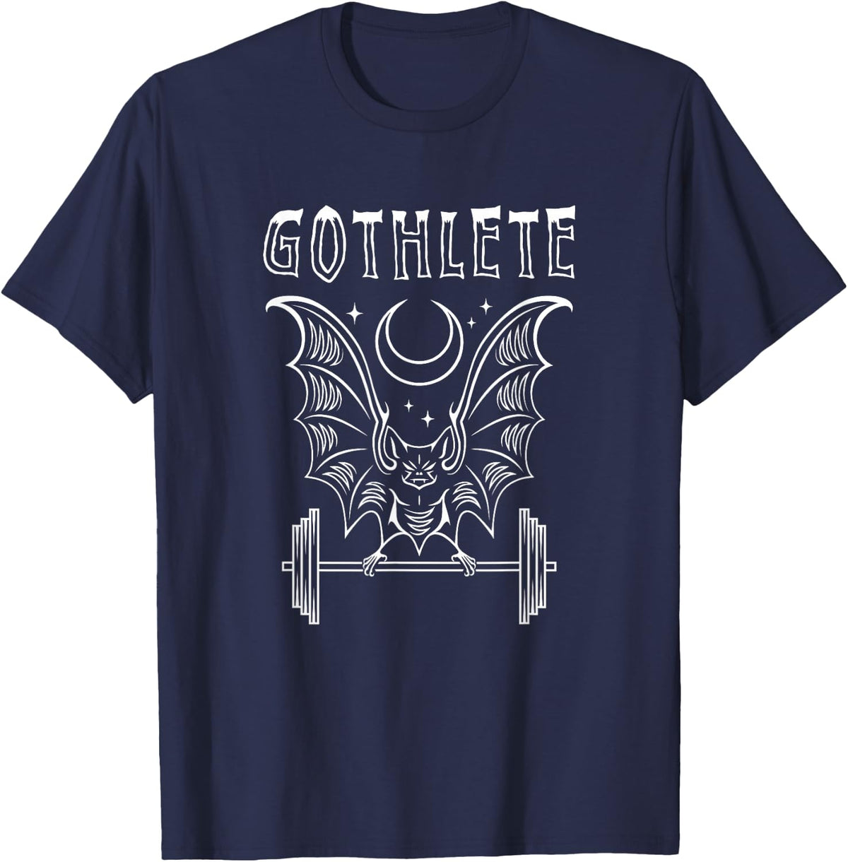 Gothlete Gym Bat Health Goth Workout T-Shirt - Navy Blue