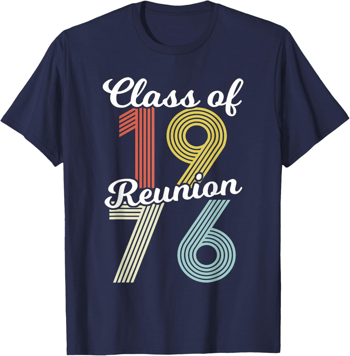Class Of 1976 Retro Vintage Class Reunion Party Celebration T-Shirt - Navy Blue