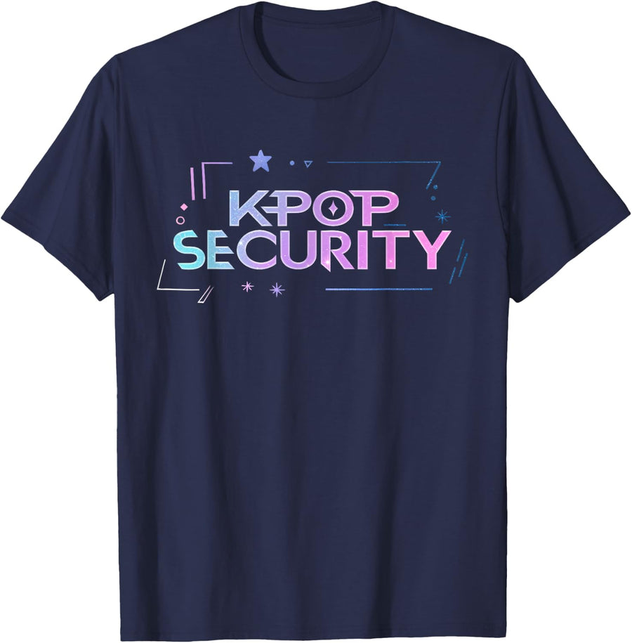 K-Pop Security Mom Dad Kids Birthday Bday Concert Staff T-Shirt - Navy Blue