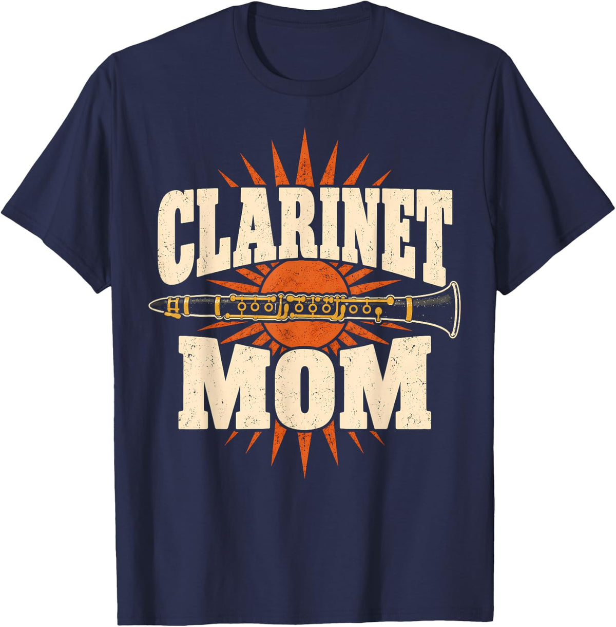 Clarinet Mom Orchestra Music T-Shirt - Navy Blue
