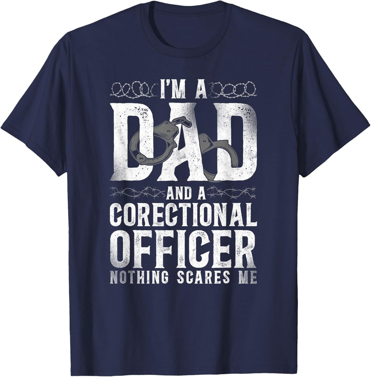 Correctional Officer Dad Father T-Shirt - Navy Blue