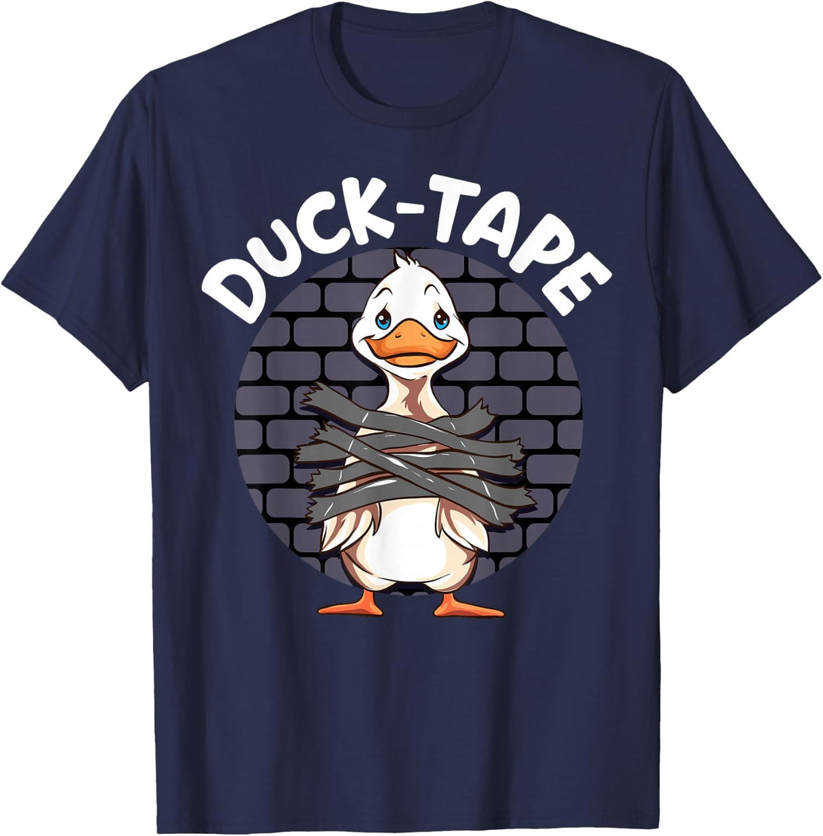 Funny Duck Tape Duct-Taped Repairman Engineering gift T-Shirt - Navy Blue