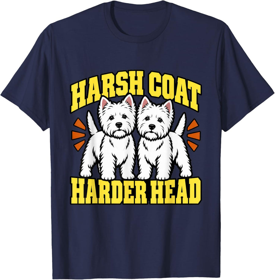 West Highland Terrier Harsh Coat Harder Head Terrier Fan T-Shirt - Navy Blue
