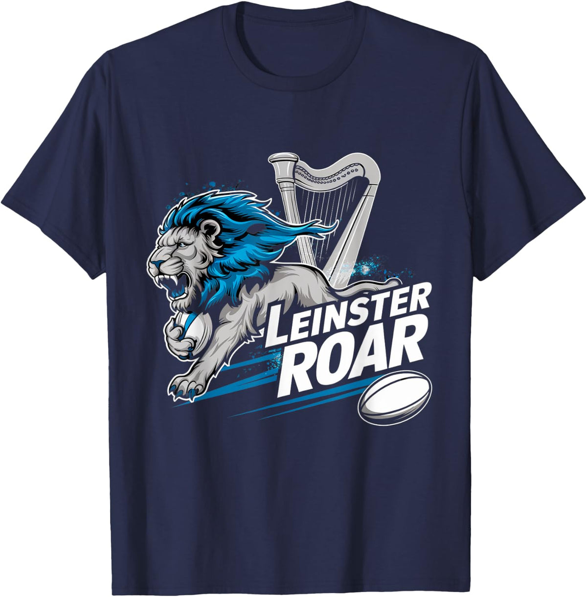Leinster Roar 4 Stars Rugby Supporter Gift Idea T-Shirt - Navy Blue