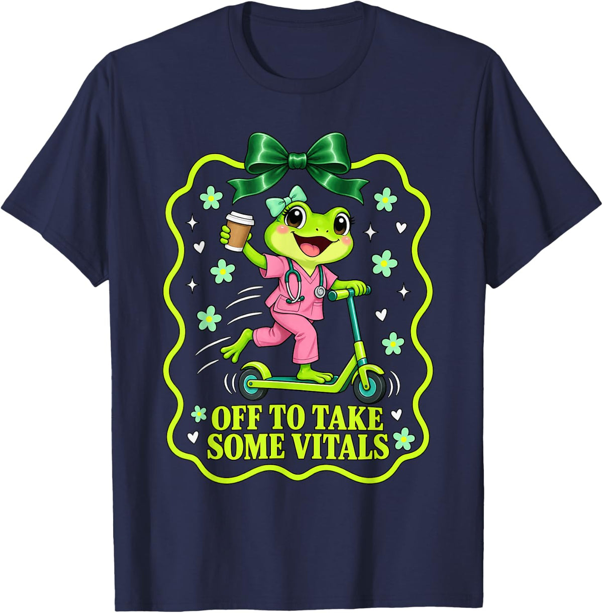 Off to Take Some Vitals Medical Assistant Funny T-Shirt - Navy Blue