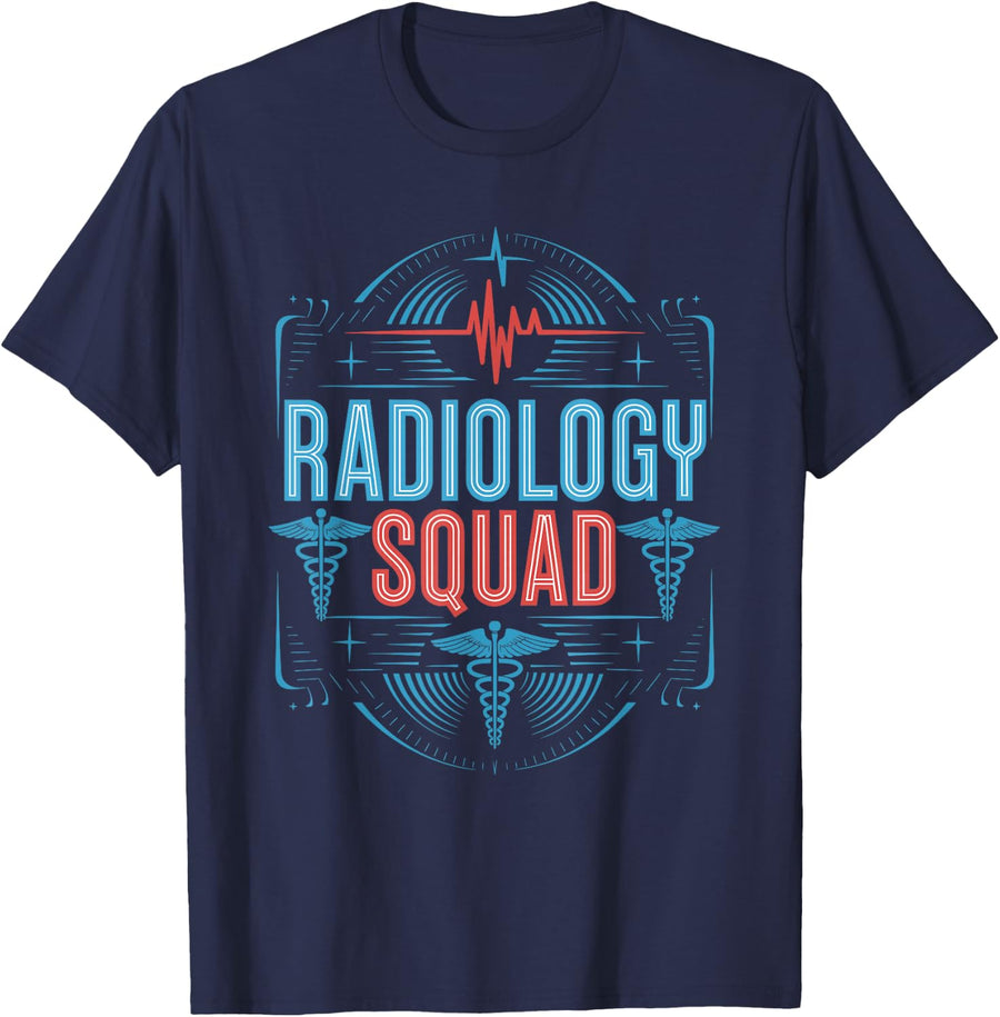 Radiology Squad Rad Technologist Tee Radiologist Technician T Shirts For Women Men - Navy Blue