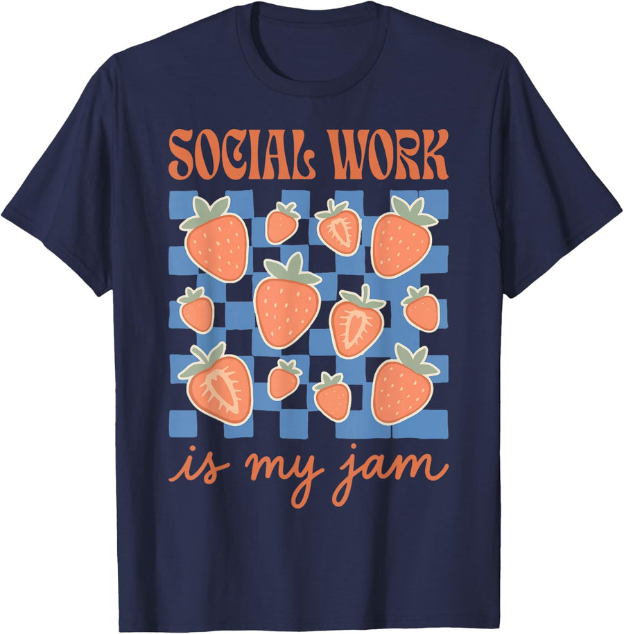 Social Work is My Jam T-Shirt - Navy Blue